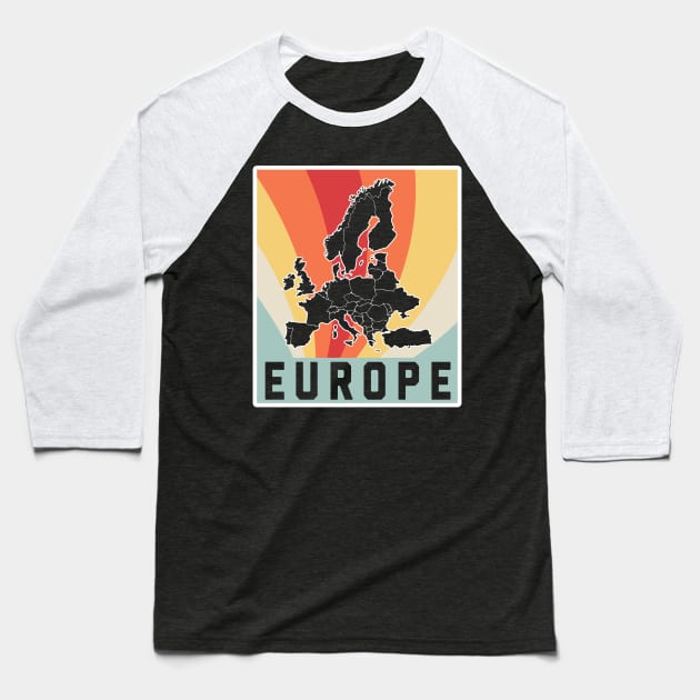 Europe Baseball T-Shirt by Saulene